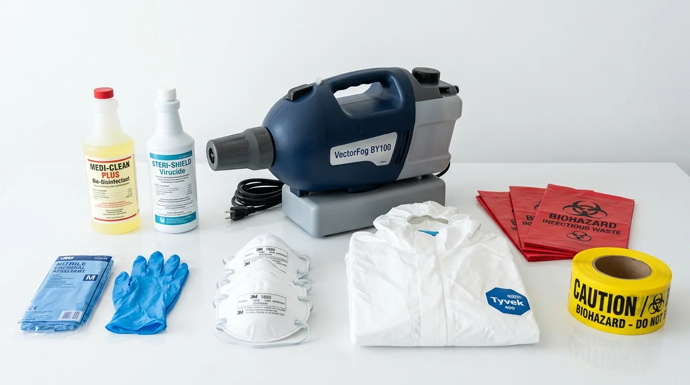 Professional biohazard remediation crew working in Whitman